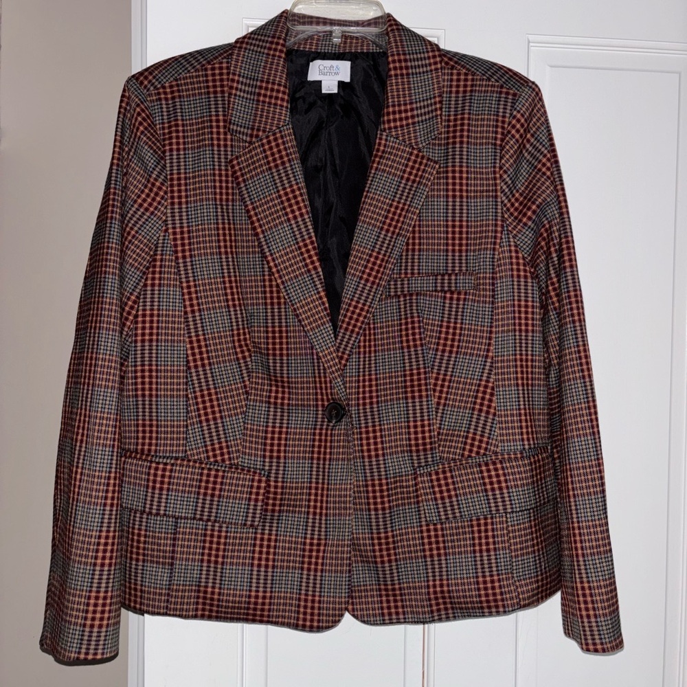 Croft & Barrow Multicolor Plaid Blazer